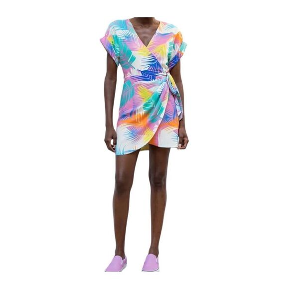 Le Superbe Desert Palms Wrap Mini Dress Size 2 - Picture 2 of 8